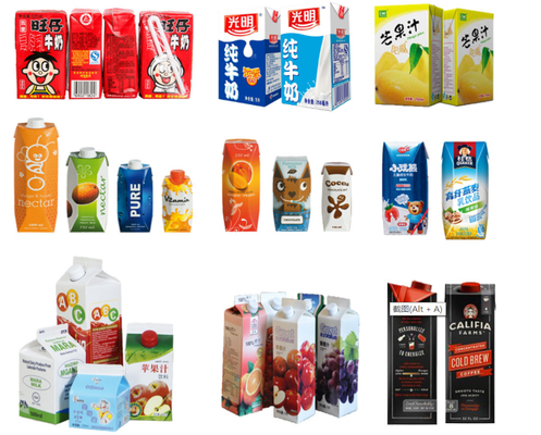 PLC Controlled Milk Cartons Fill And Seal Machine Touch Screen Operation 380V/50Hz Power Supply