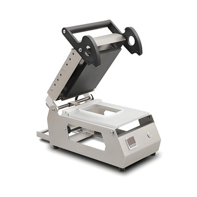 Small Portable Plastic Material Container Sealer Heat Meal Food Tray Sealer Machine For Food Tray Packing Manual Tray Sealing Machine Compact Design for Food Packaging