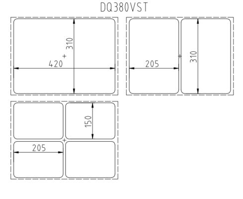 304 Stainless Steel Hand Pressed Body Plastic Tray Vacuum Skin DQ380VSTTouchscreen  Fast Food Customizable Tray Sealing Machine
