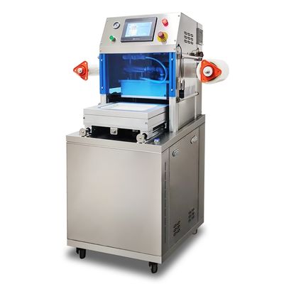 Fully Automatic Vertical Vacuum Skin Sealing Machine DQ305VSL with Food Grade Stainless Steel and 6061 Anodized Aluminum Mold for Food Containers