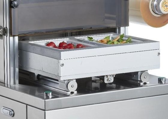Automatic Tray Sealer DQ320L-V with Food Grade 304 Stainless Steel and 6061 Anodized Aluminum Mold for  Vacuum Displacement Packaging