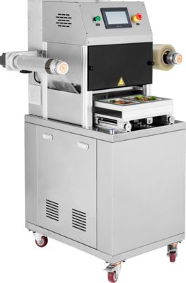 Automatic Tray Sealer DQ320L-E with Food Grade 304 Stainless Steel and 6061 Anodized Aluminum Mold for Modified Atmosphere Packaging Machine