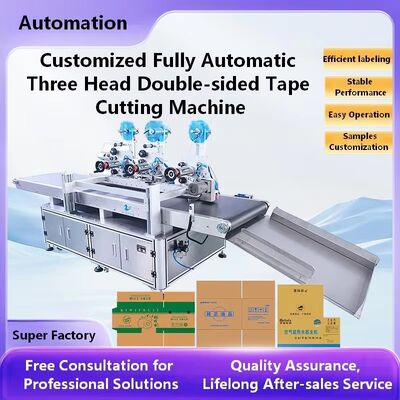 Customized Three Head Cardboard Box Sticker CH-609F Easy to Tear Sticker Cardboard Box double-sided Tape Cutting Machine