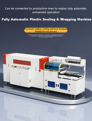 Fully Automatic High-Speed L-Type Sealing Cutting Heat Shrink Wrapping Machine PLC-Controlled Food Cartons Cans Tableware