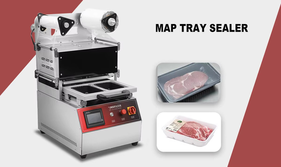 Modified Atmosphere Tray Vacuum Sealer Packaging Machine Food Meat Freshness Tray Sealing Machine