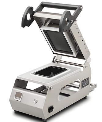 304 Stainless Steel Manual Tray Sealing Machine with Adjustable Temperature Circle-cut Design for Labor-saving Fast Food Packaging