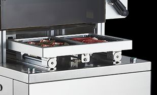 Factory Direct Sale Automatic Vertical Vacuum Skin Sealing Machine DQ330VSL Food Seafood Meat Food Container Sealing Machine