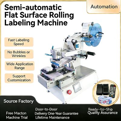 Manufacturer's direct supply of small semi-automatic flat labeling machine CH-615 plastic part labeling machine, plane labeling machine