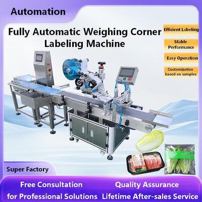 Fully Automatic Weighing Label Machine CH-606D Corner Labeling Machine High-speed Flat Weighing Labeling Machine