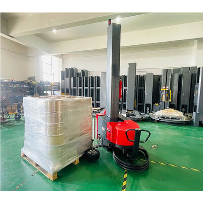 Electric PLC-controlled  Auto-induction Self-propelled Intelligent Mobile Stretch Film Pallet Wrapping Machine for Food Beverage