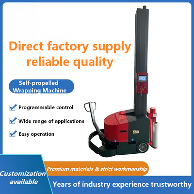Electric PLC-controlled  Auto-induction Self-propelled Intelligent Mobile Stretch Film Pallet Wrapping Machine for Food Beverage