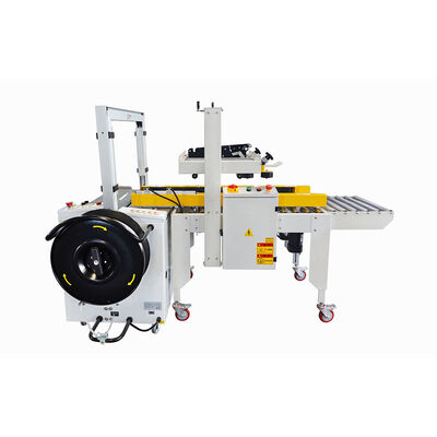 Semi-Automatic Straight Carton Sealing & PP Band Strapping Left & Right Drive All-in-One Machine