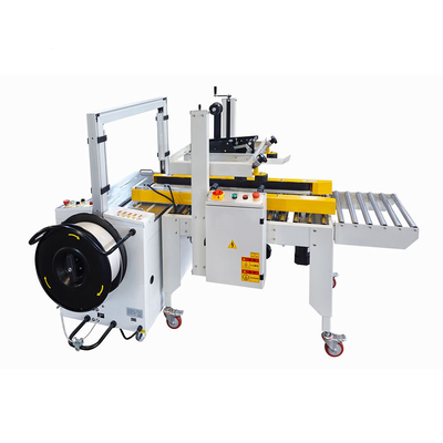 Semi-Automatic Straight Carton Sealing & PP Band Strapping Left & Right Drive All-in-One Machine