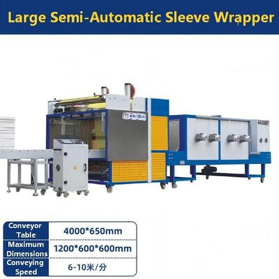 Large Semi-automatic sleeve shrink wrapper for mineral water bottles beverage beer cans PE/POF film shrink wrapping